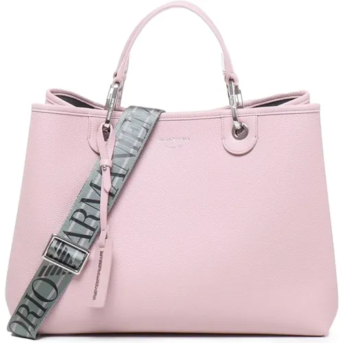 Textured Rectangular Bag with Removable Handles and Shoulder Strap , female, Sizes: ONE SIZE - Emporio Armani - Modalova