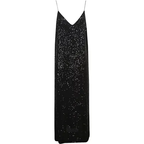 Sequin V-Neck Maxi Dress , female, Sizes: M, L - The Nina Studio - Modalova