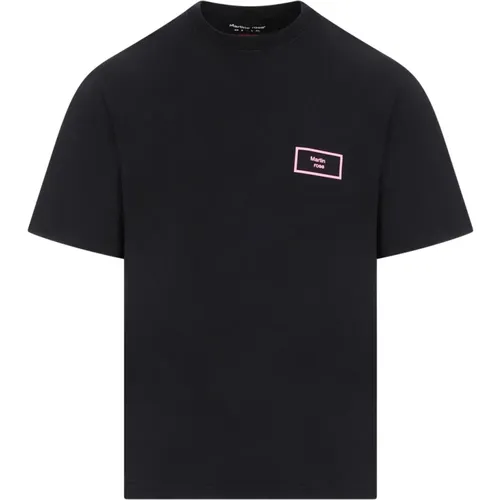 Klassisches T-Shirt Schwarz Pigmentfarbe , Herren, Größe: L - Martine Rose - Modalova