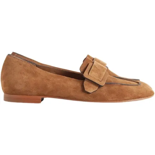 Suede Loafer Leather Buckle , female, Sizes: 7 UK, 4 UK - DEL Carlo - Modalova
