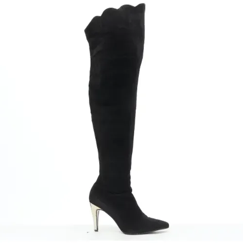 Pre-owned Suede boots , female, Sizes: 4 UK - Versace Pre-owned - Modalova