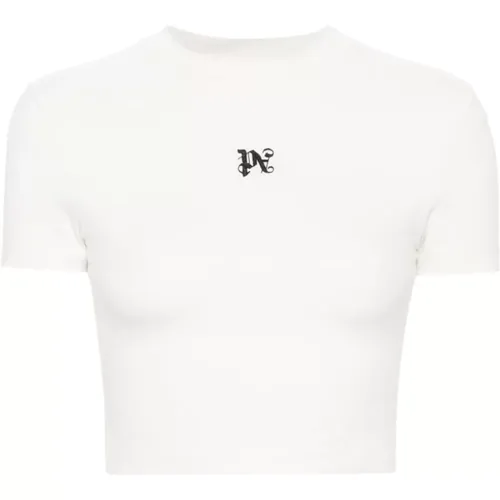 Weiße T-Shirts und Polos , Damen, Größe: S - Palm Angels - Modalova