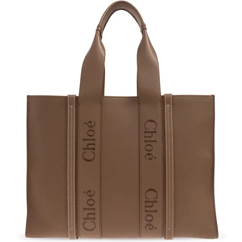 Große Shopper-Tasche aus Holz - Chloé - Modalova