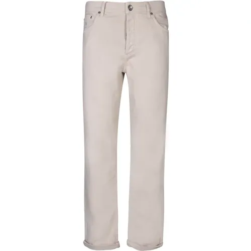 Cotton Slim Fit Trousers , male, Sizes: L, XL - BRUNELLO CUCINELLI - Modalova