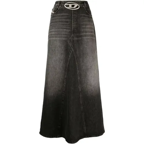 Long Denim Skirt , female, Sizes: W28, W25, W26, W27 - Diesel - Modalova