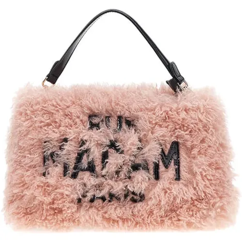 Synthetic Fur Tote Bag with Patent Logo and Resin Handle , female, Sizes: ONE SIZE - Rue Madam - Modalova