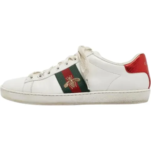 Pre-owned Leather sneakers , female, Sizes: 4 1/2 UK - Gucci Vintage - Modalova