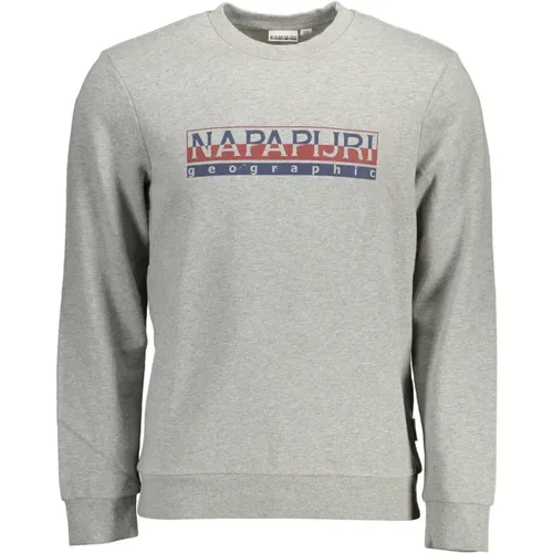 Cotton Sweater with Print , male, Sizes: XL, 2XL, 3XL - Napapijri - Modalova