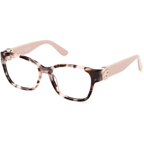 Square Glasses with Iconic Logo and Rhinestone Details , female, Sizes: 54 MM - Guess - Modalova