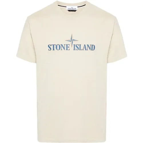 Jersey Crew Neck Logo T-shirt , Herren, Größe: 2XL - Stone Island - Modalova