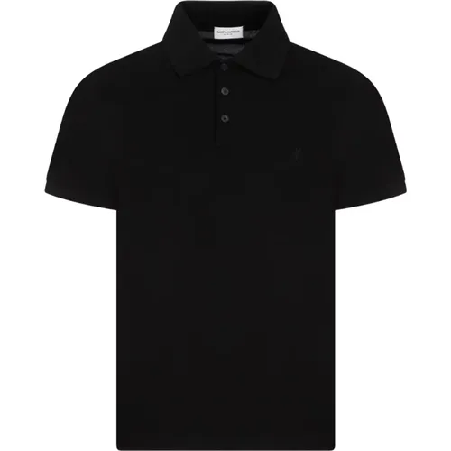 Cotton Polo Shirt , male, Sizes: S - Saint Laurent - Modalova