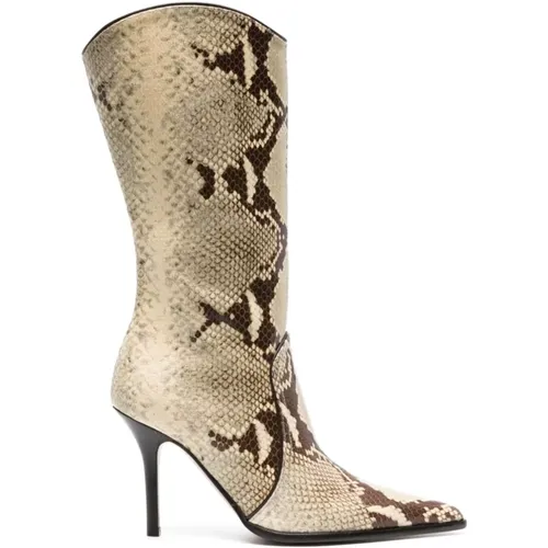 Ashley Crocodile Effect Heeled Boots , female, Sizes: 5 UK, 7 UK, 4 UK, 3 UK, 4 1/2 UK - Paris Texas - Modalova