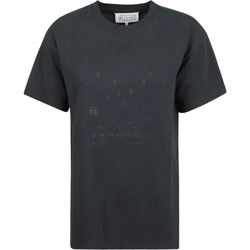 Schwarzes Delav? T-Shirt für modebewusste Frauen , Damen, Größe: XS - Maison Margiela - Modalova