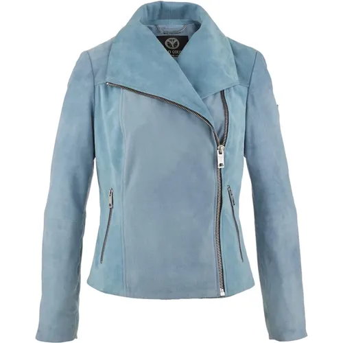 Weiche Velour-Lederjacke Dal Bella , Damen, Größe: XL - carlo colucci - Modalova