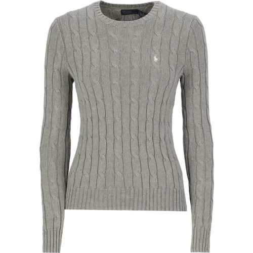 Grey Cotton Sweater with Iconic Pony Logo , female, Sizes: XS - Ralph Lauren - Modalova