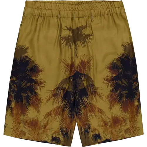 Palm Texture Green Bermuda Shorts , male, Sizes: XL, 2XL - Laneus - Modalova