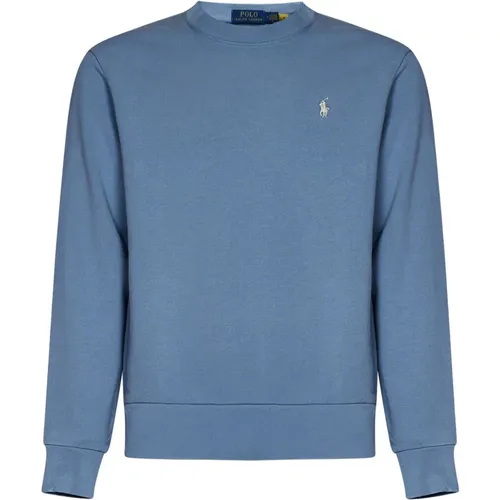Blaues Crewneck Sweatshirt mit Pony-Stickerei , Herren, Größe: L - Ralph Lauren - Modalova