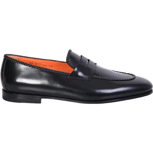 Leather Loafers for Men , male, Sizes: 7 UK - Santoni - Modalova