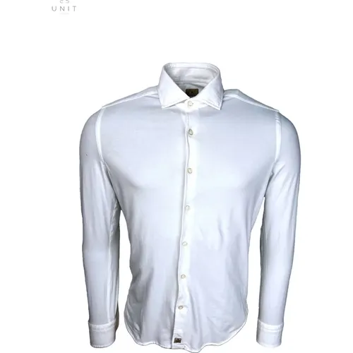 Jerseyhemd, weiß,Jersey Hemd, Oliv,Jerseyhemd, Mittelblau,Sand Jersey Hemd, Hergestellt in Italien - Sonrisa - Modalova