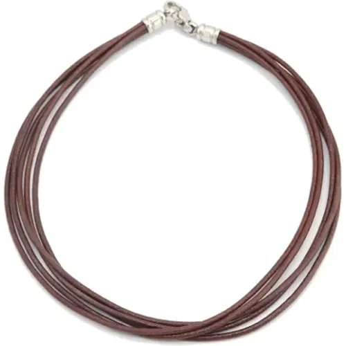 Pre-owned Leather necklaces , female, Sizes: ONE SIZE - Bvlgari Vintage - Modalova