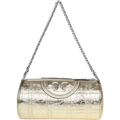 Metallic Leather Cylinder Bag , female, Sizes: ONE SIZE - TORY BURCH - Modalova