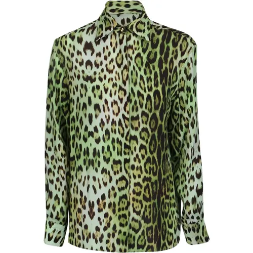 Leopardenmuster Langarmshirt - Roberto Cavalli - Modalova