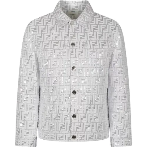 Silberne Logo Jacquard Kinderjacke - Fendi - Modalova