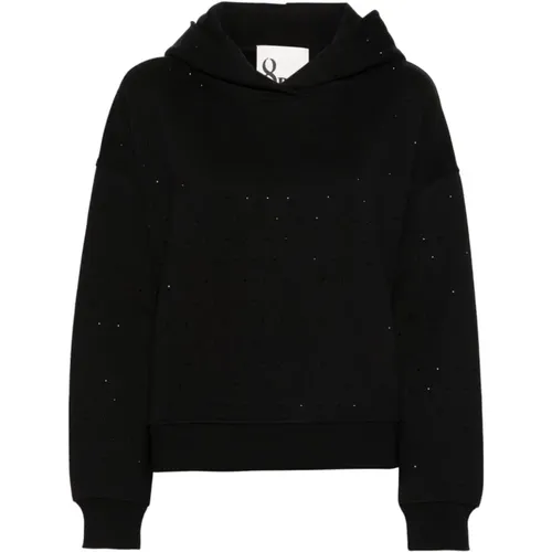 Schwarzer Strass Hoodie Pullover , Damen, Größe: XS - 8pm - Modalova