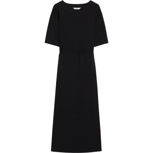 Schwarzes Midi-Kleid mit langen Ärmeln , Damen, Größe: L - Max Mara - Modalova