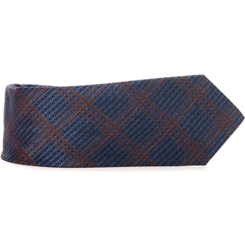 Geometrical Fantasy Silk Tie , male, Sizes: ONE SIZE - Canali - Modalova