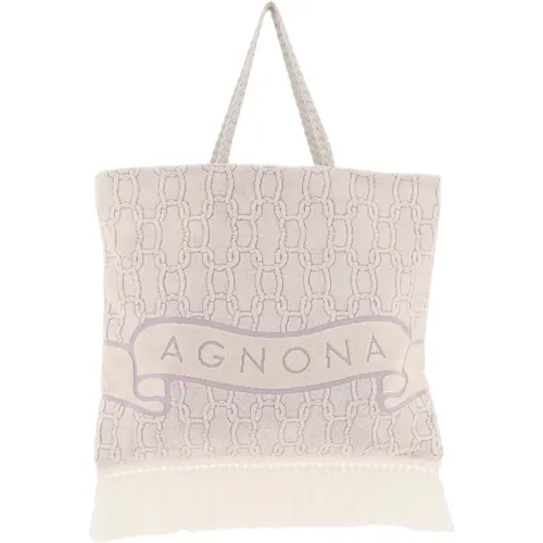 Terry Cloth Tote Bag mit Logo - Agnona - Modalova