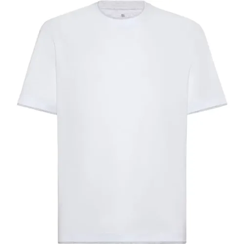 Cotton Jersey Crew Neck T-shirts , male, Sizes: M, XL - BRUNELLO CUCINELLI - Modalova