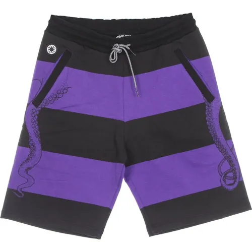 Lila Sweatshorts Elastischer Bund Seitentaschen - Octopus - Modalova