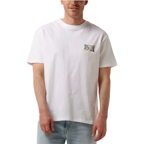 Blumen T-Shirt , Herren, Größe: S - Tommy Jeans - Modalova