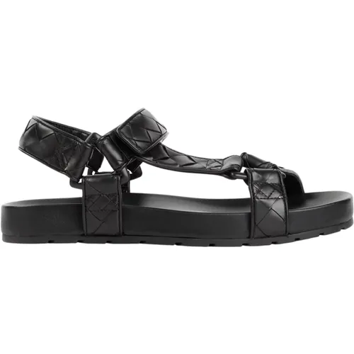 Schwarze Leder Slingback Sandalen - Bottega Veneta - Modalova