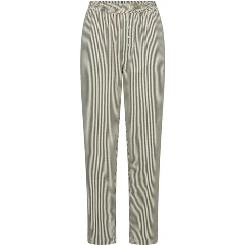 Striped Elastic Waist Pants Offwhite , female, Sizes: XL, L, S, M - Co'Couture - Modalova