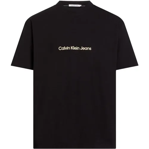 Herren T-Shirt Frühling/Sommer Kollektion , Herren, Größe: M - Calvin Klein Jeans - Modalova
