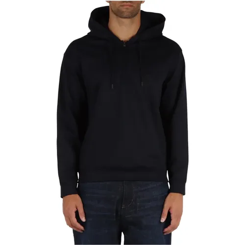 Wollmischkapuzenpullover mit Logo-Stickerei , Herren, Größe: M - Emporio Armani - Modalova