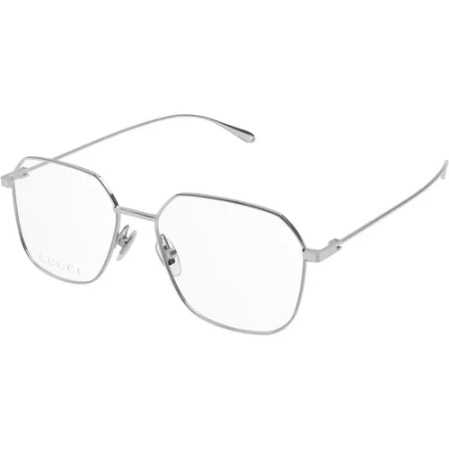 Silberne Brillengestelle , unisex, Größe: 56 MM - Gucci - Modalova