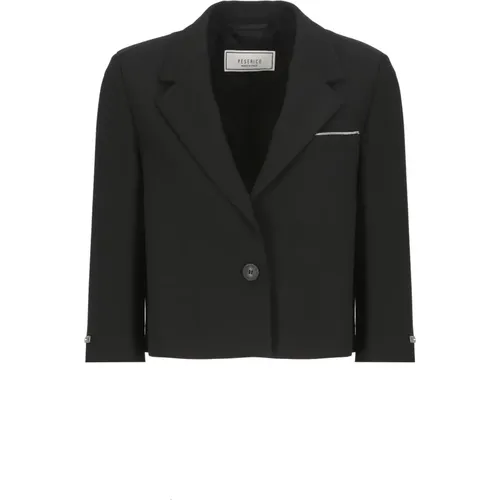 Single Breasted Blazer with Peak Lapel , female, Sizes: XS, S, M - PESERICO - Modalova