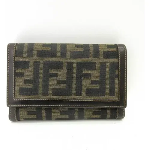 Gebrauchte grüne Leinwand Brieftasche - Fendi Vintage - Modalova