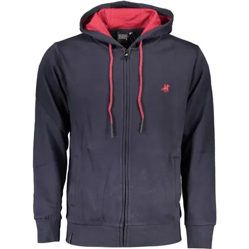 Blauer Bestickter Kapuzenpullover , Herren, Größe: XL - U.S. Polo Assn. - Modalova