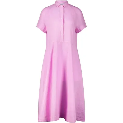 Linen Shirt Dress A-Line Style , female, Sizes: M, XS, S - Rosso35 - Modalova