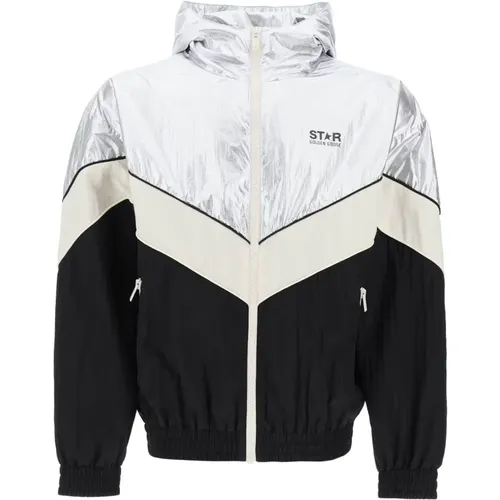 Star Collection Patchwork Hooded Jacket , male, Sizes: L, M - Golden Goose - Modalova