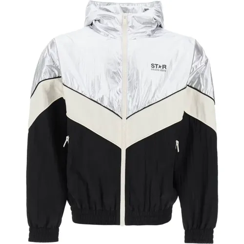 Star Collection Patchwork Hooded Jacket , male, Sizes: L, S, M - Golden Goose - Modalova