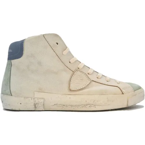 Vintage Military High Top Sneakers , male, Sizes: 7 UK - Philippe Model - Modalova