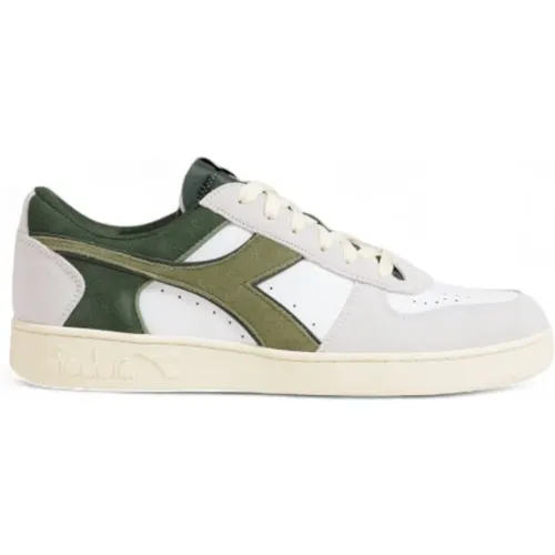 Grüne Sportliche Sneakers Leder Stoff , Herren, Größe: 43 EU - Diadora - Modalova