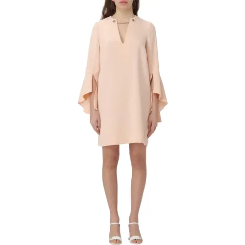 Rosa Kurzes Kleid mit V-Ausschnitt , Damen, Größe: XL - Twinset - Modalova