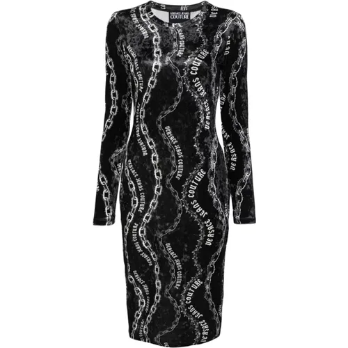 Schwarzes Kleid Aw24 Damenbekleidung , Damen, Größe: 2XS - Versace Jeans Couture - Modalova