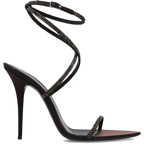 Crystal Almond Toe Sandals , female, Sizes: 6 UK, 5 1/2 UK - Saint Laurent - Modalova